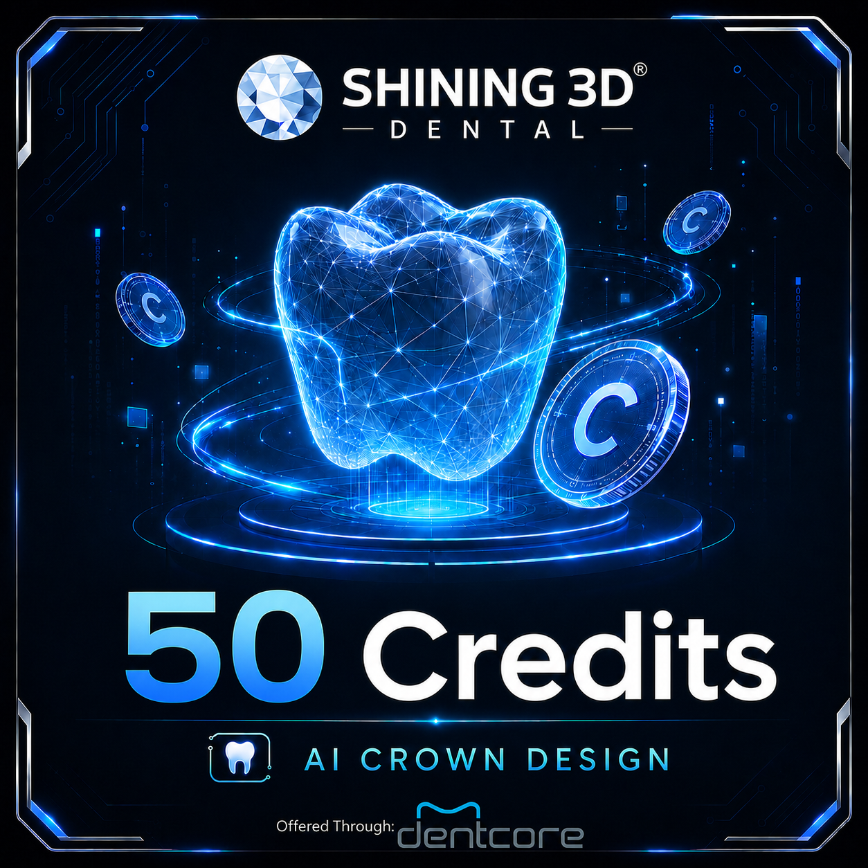 Shining 3D 50 AI Crown Design Credit Package