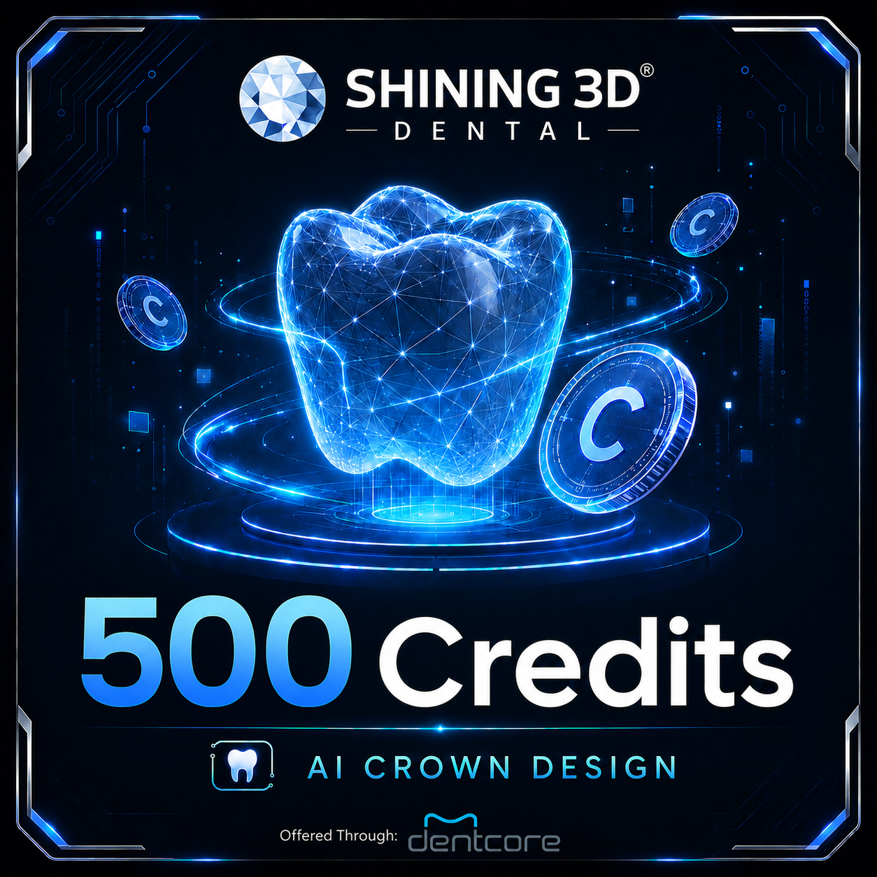 Shining 3D 500 AI Crown Design Credit Package