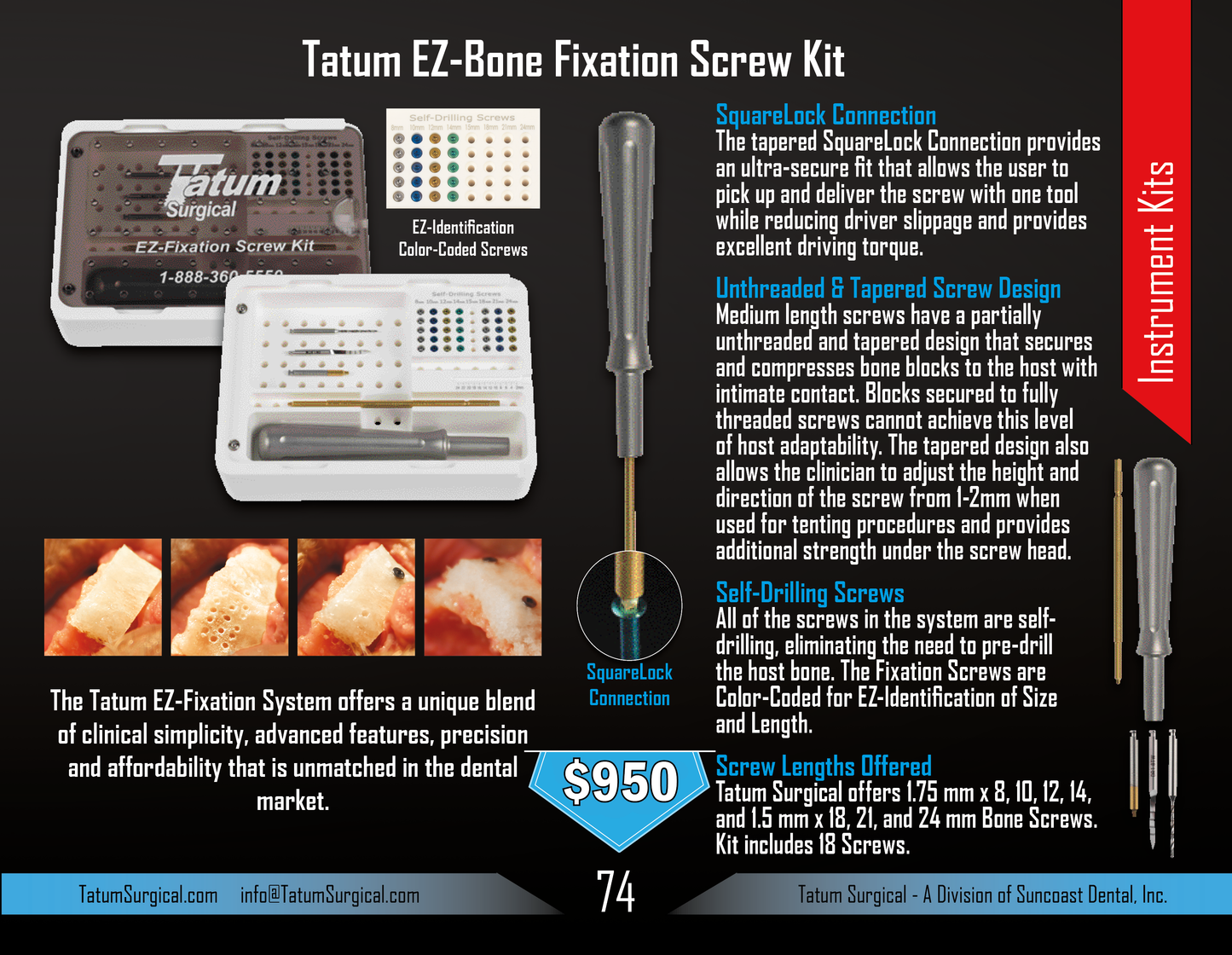 Tatum EZ-Bone Fixation Screw Kit