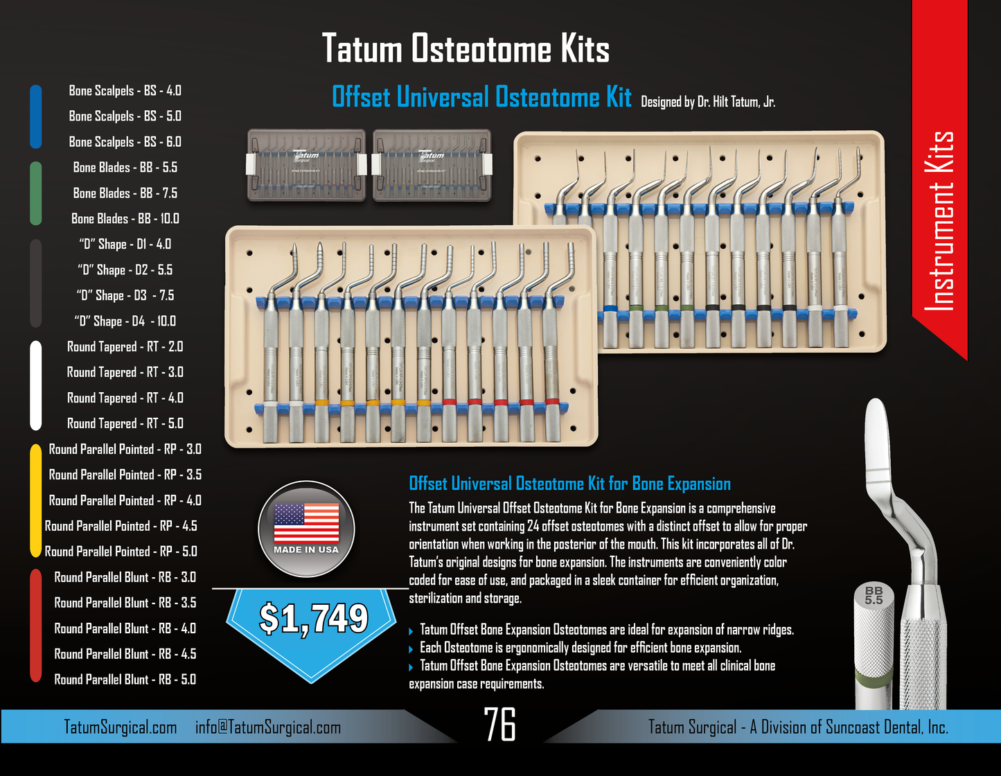 Tatum Offset Universal Osteotome Kit