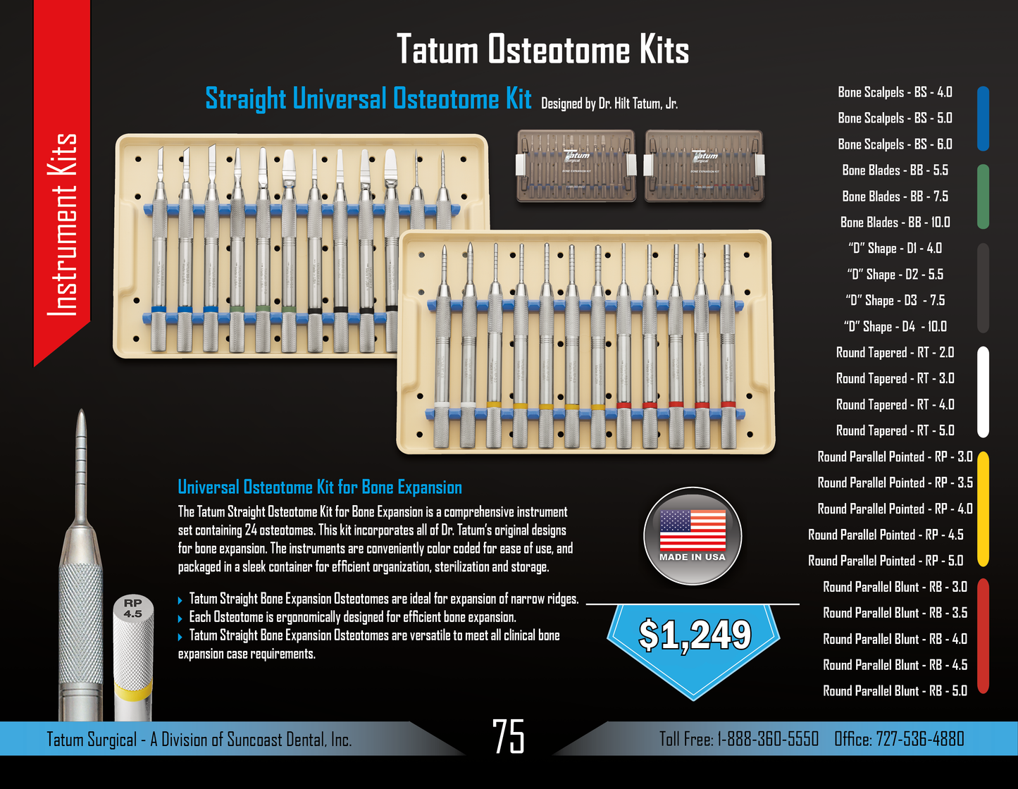 Tatum Straight Universal Osteotome Kit