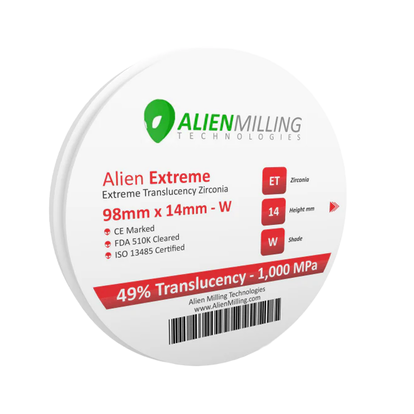 Alien Extreme - Extreme Translucency Zirconia