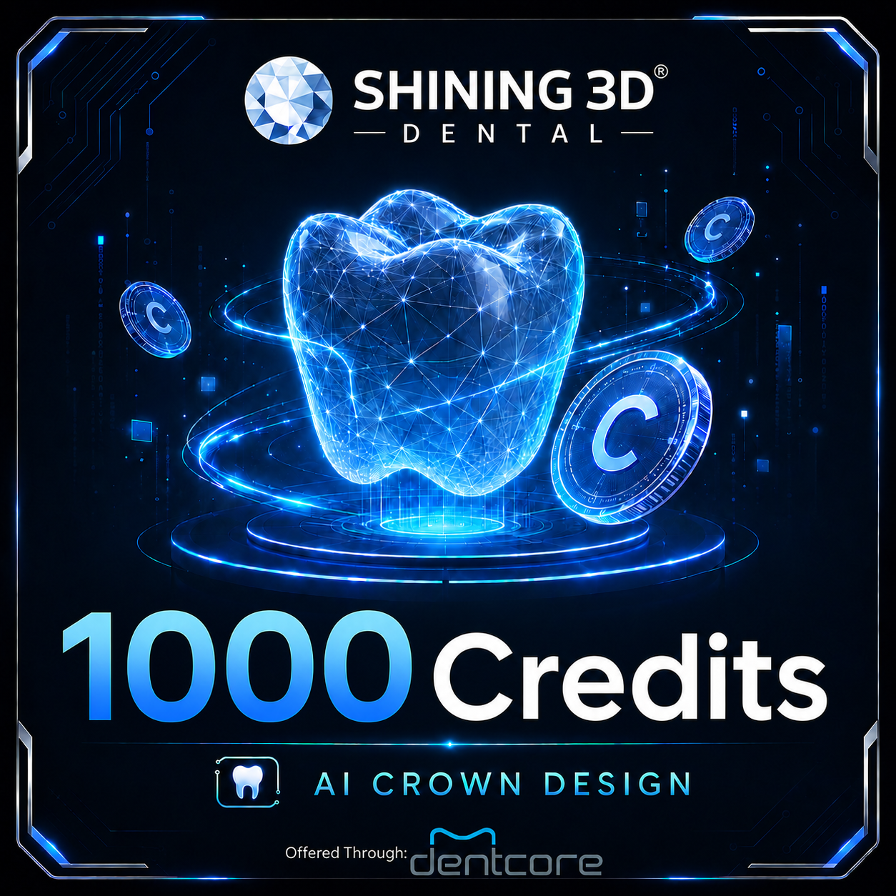 Shining 3D 1000 AI Crown Design Credit Package